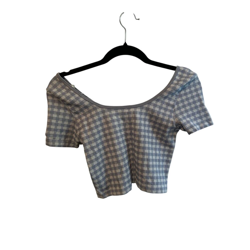Aeropostale Checker Pattern Cropped Tee Small